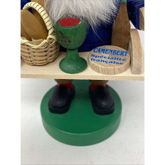 Richard Glasser Seiffen German Wooden Nutcracker French Man Wine & Cheese Bread - Picture 4 of 12